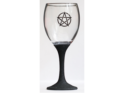 Pentacle Glass Chalice - Black